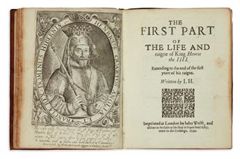 [COTTON.] A Short View of . . . Henry the Third. 1627 + [HAYWARD.] The First Part of the Life . . . of King Henrie the IIII. 1610?